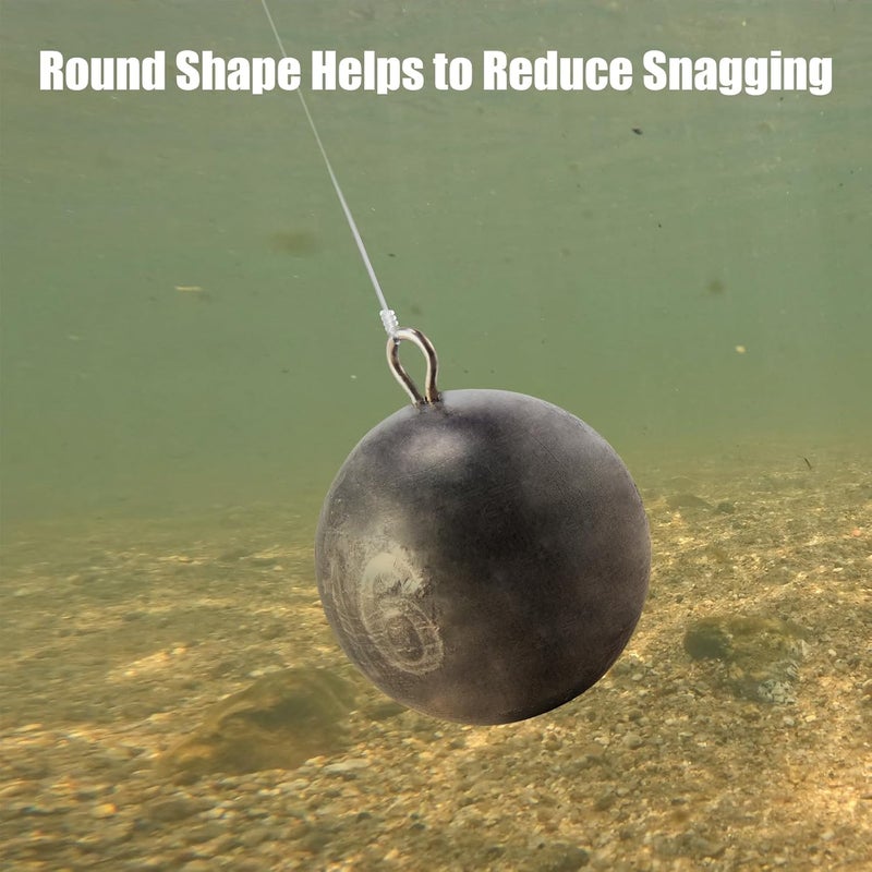Dr.Fish Cannonball Sinkers Saltwater Lead Fishing Weights Round Ball Sinkers Trolling Downrigger Weights Bottom - Image 5